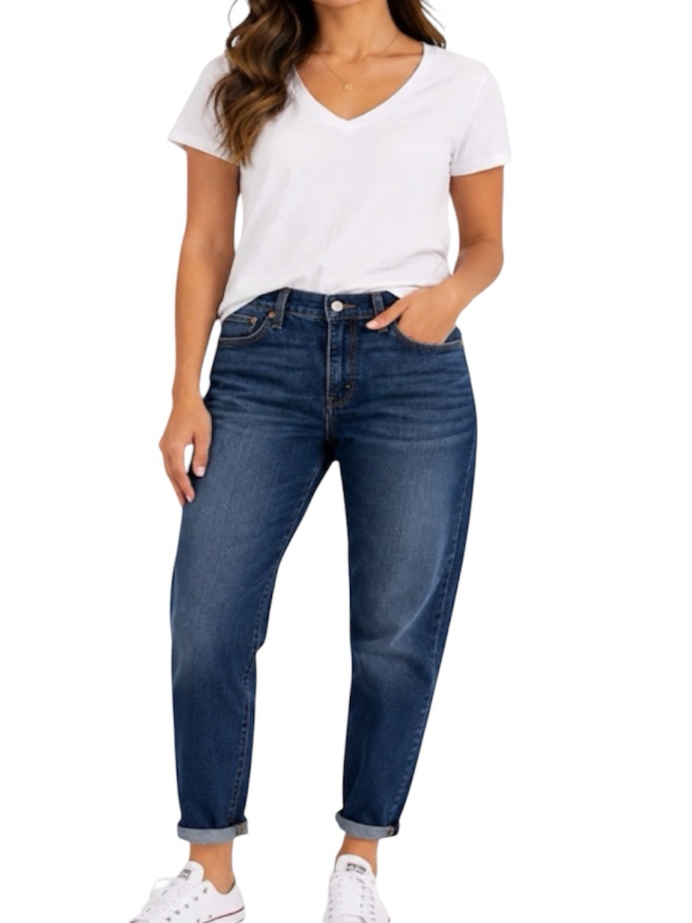 Levi Levi's 501 Button Fly Tapered Boyfriend Jean Women 25 x 30 Stretch Hi Rise